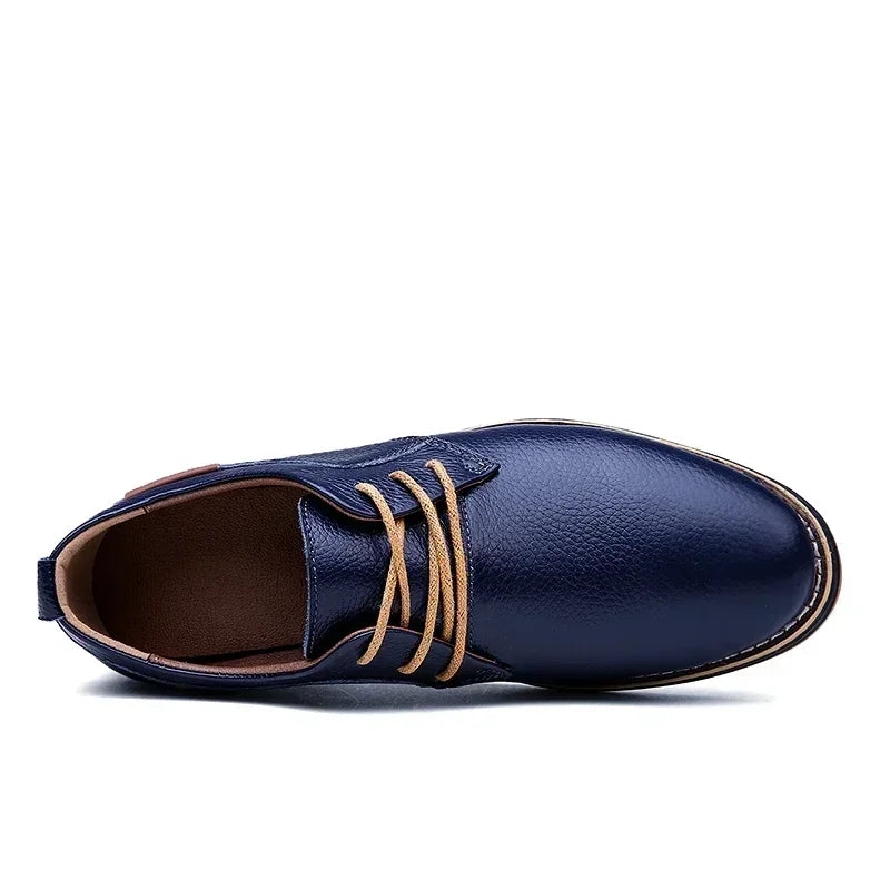 Zapatos Oxford Cuero Genuino Brogue - Estilo Italiano Elegantes Hombre