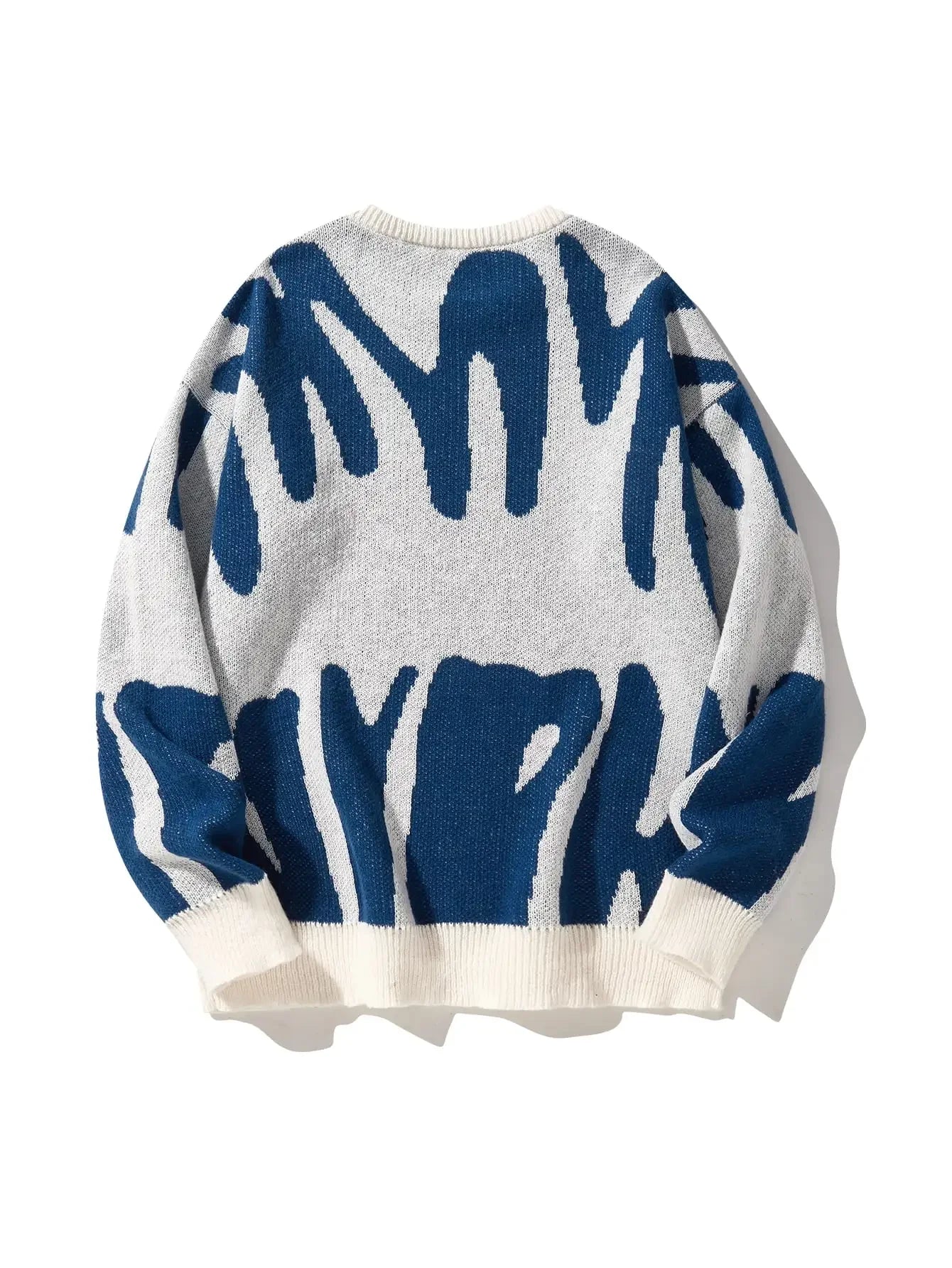 Suéter con Patrón Jacquard Irregular - Cuello Redondo Hombre
