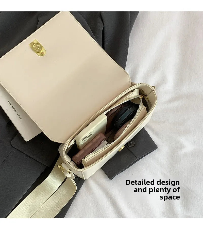 Bolso Bandolera Gran Capacidad con Letras en Relieve - Estilo Minimalista PU