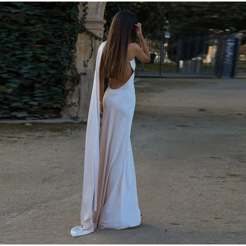 Vestido Halter Elegante con Lazo - Espalda Descubierta