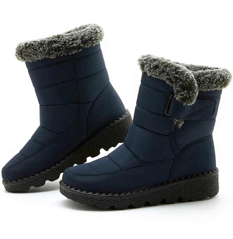 Botas Nieve Mujer Impermeables con Pelo - Botines Invierno Cálidos Antideslizantes