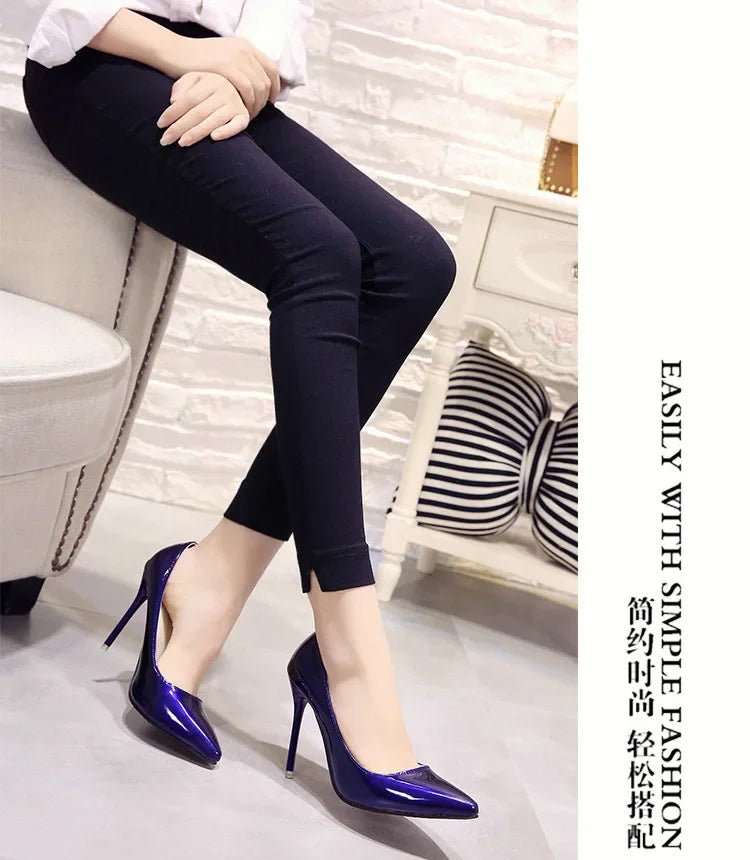 Zapatos Tacón Alto Stiletto Mujer - Punta Afilada Charol Boda Fiesta