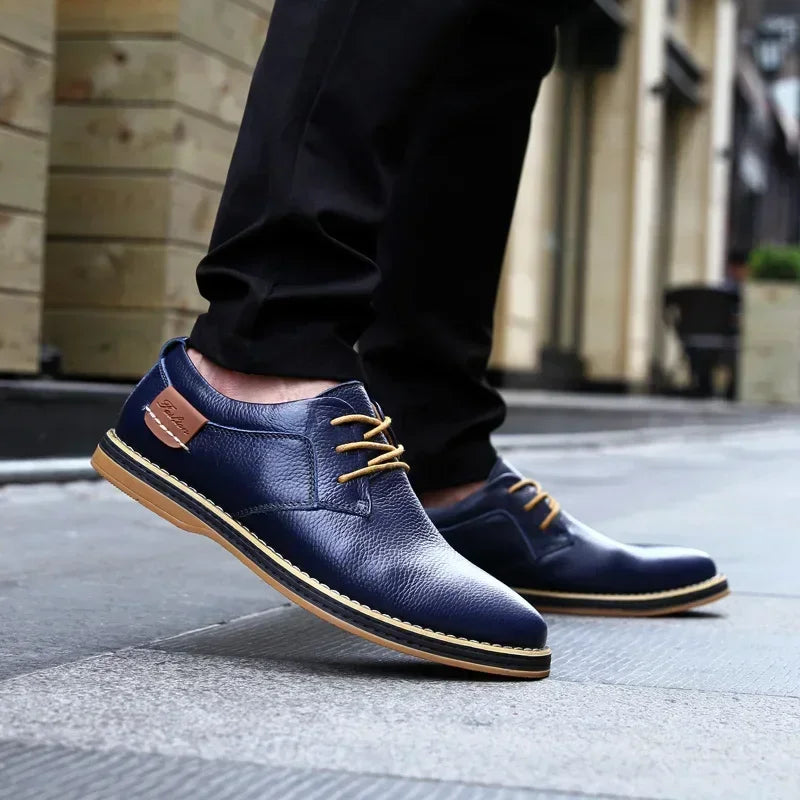 Zapatos Oxford Cuero Genuino Brogue - Estilo Italiano Elegantes Hombre