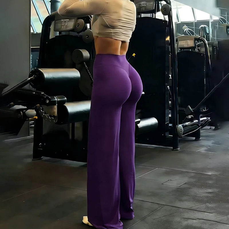 Pantalones de Yoga Pierna Ancha - Cintura Alta y Control de Abdomen