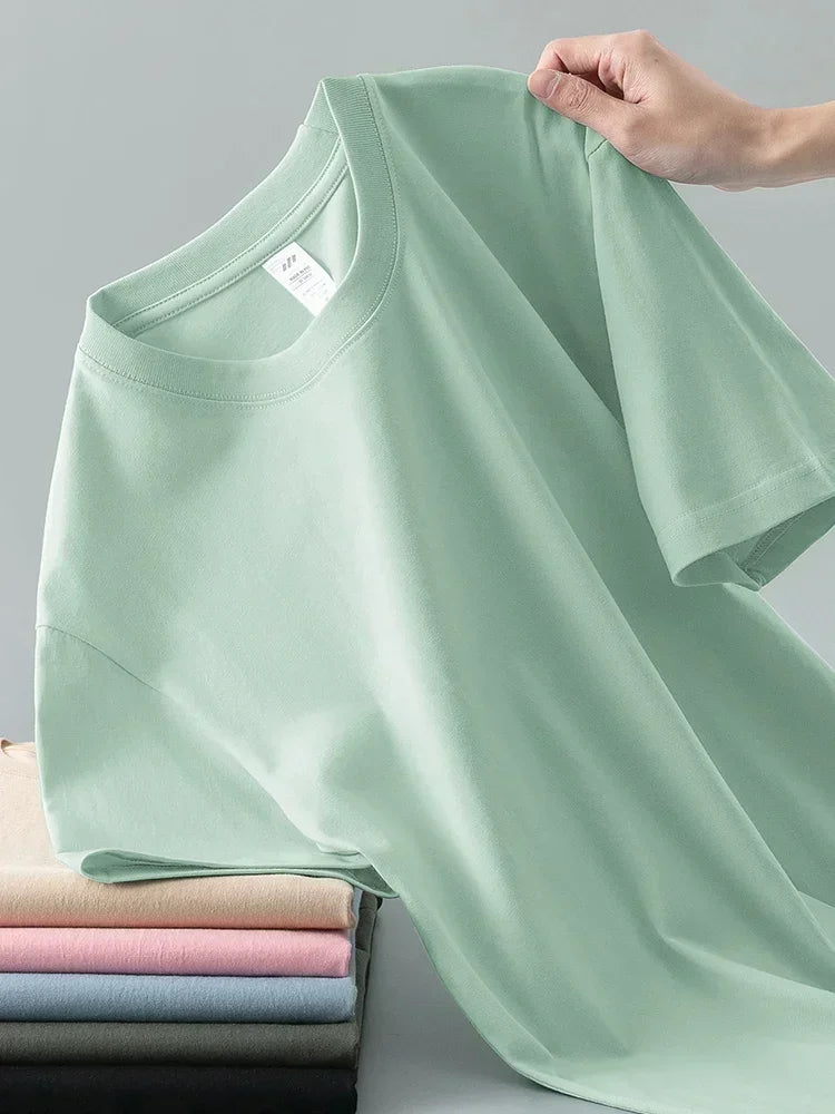 Camiseta Pesada de Algodón 100% - Manga Corta Casual Hombre