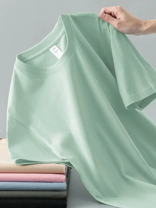 Camiseta Pesada de Algodón 100% - Manga Corta Casual Hombre