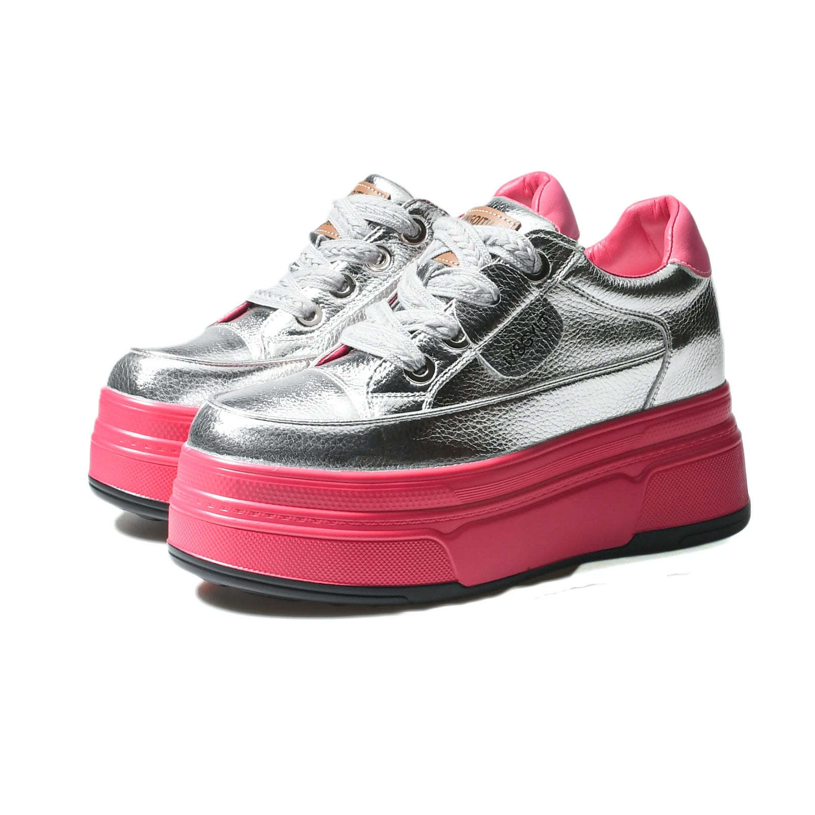 Zapatillas Plataforma Fujin 9cm Cuero Genuino - Sneakers Tacón Alto Mujer