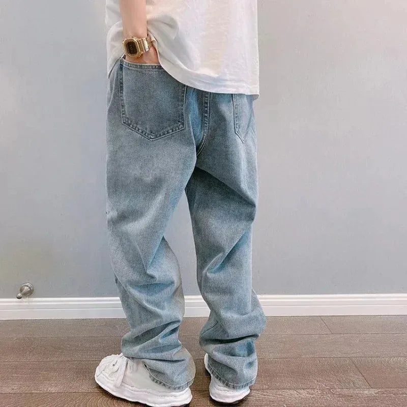 Jeans Streetwear Baggy Pierna Ancha - Estilo Coreano Cargo Hombre