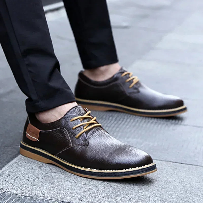 Zapatos Oxford Cuero Genuino Brogue - Estilo Italiano Elegantes Hombre
