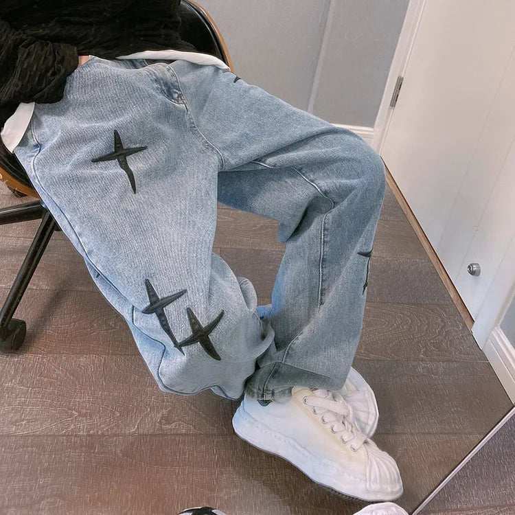 Jeans Streetwear Baggy Pierna Ancha - Estilo Coreano Cargo Hombre