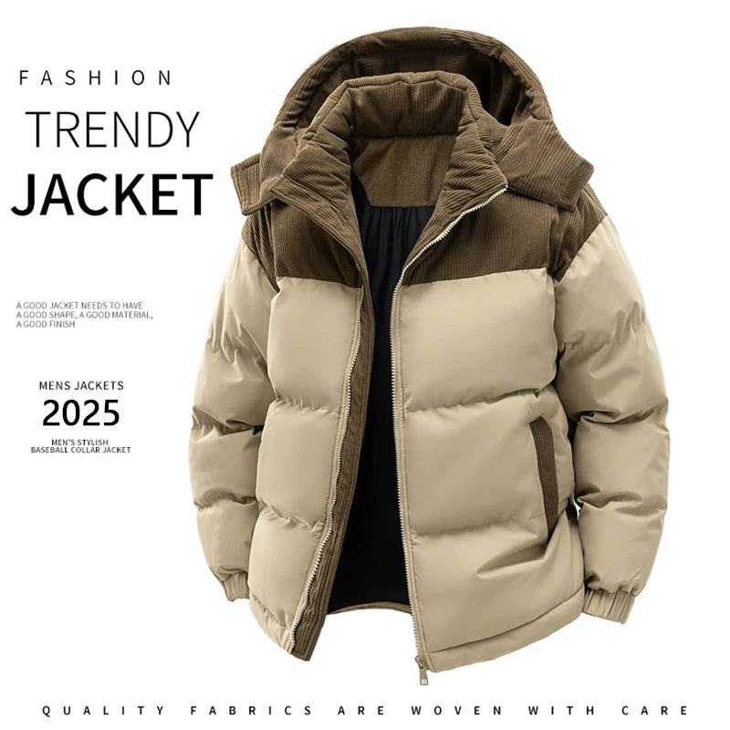 Parka con Capucha Desmontable - Cortavientos Cálida Hombre