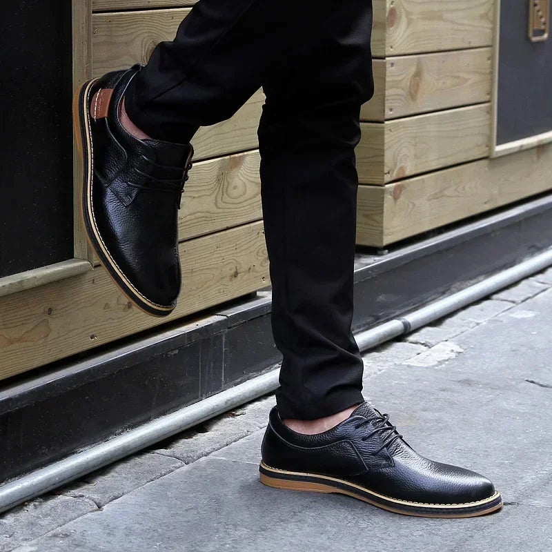 Zapatos Oxford Cuero Genuino Brogue - Estilo Italiano Elegantes Hombre