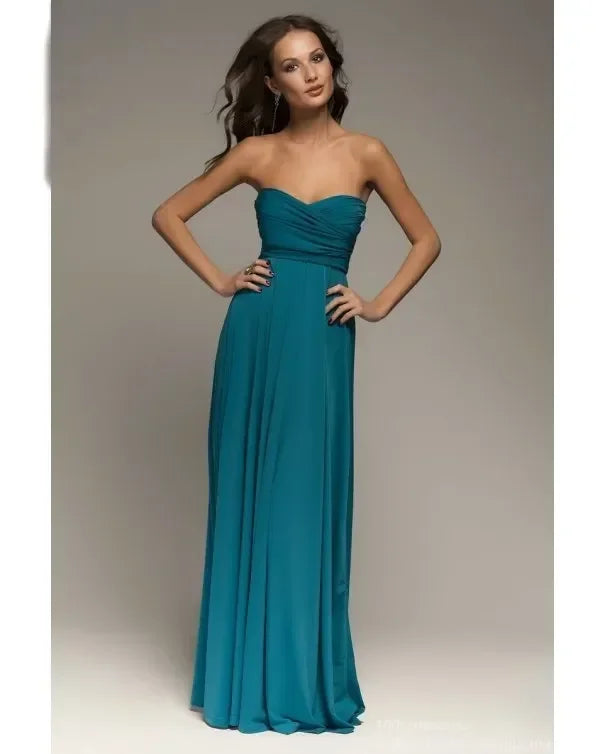 Vestido Largo Multiusos con Escote en V - Tirantes Ajustables