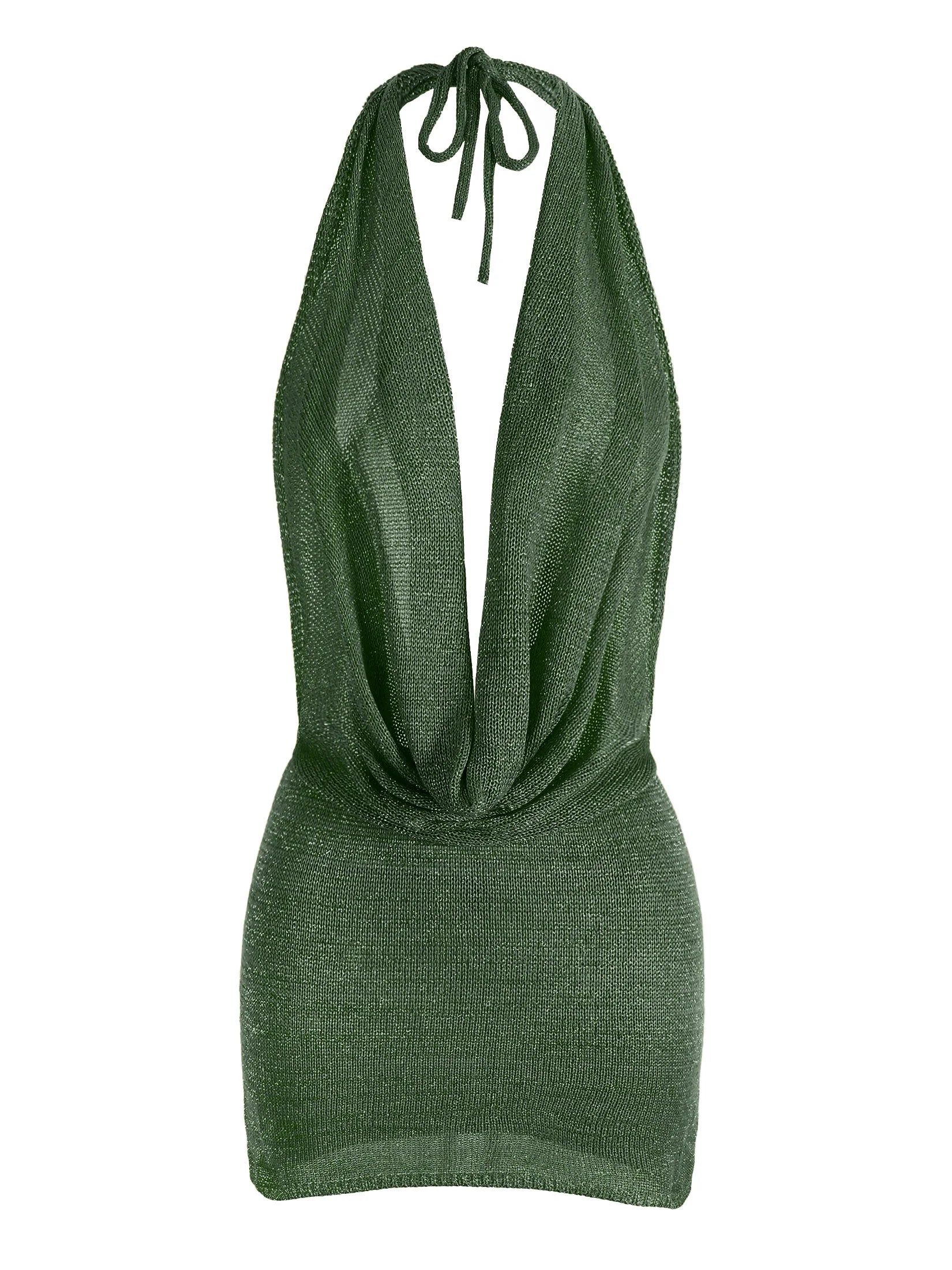 Vestido Mini de Playa con Escote en V - Espalda Descubierta