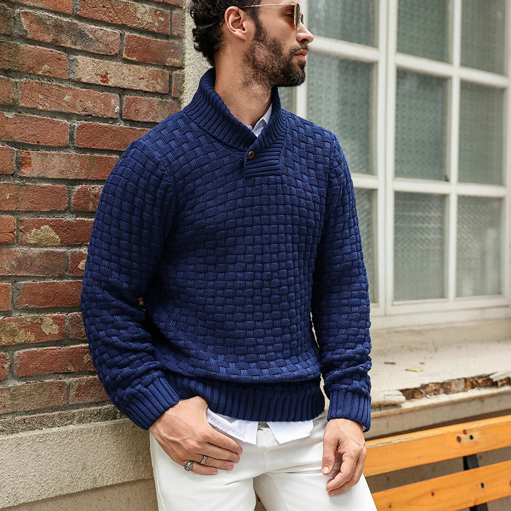 Suéter de Cuello Redondo Tejido - Cálido y Suave Hombre