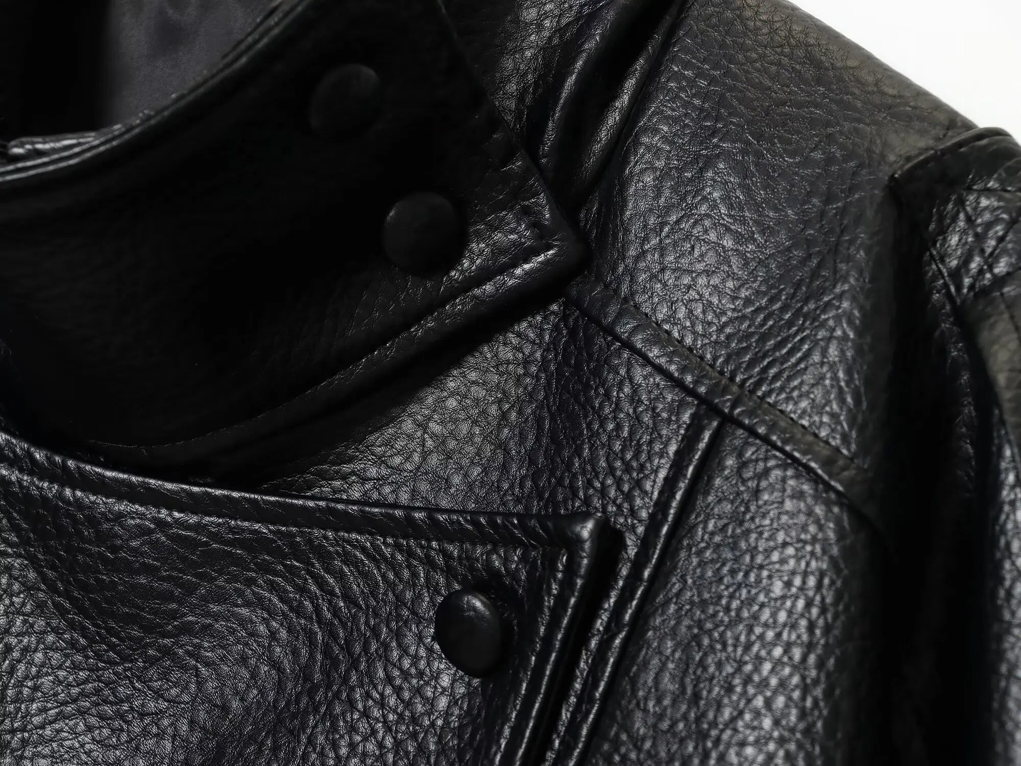 Chaqueta de Cuero Sintético Oversized - Estilo Streetwear Mujer