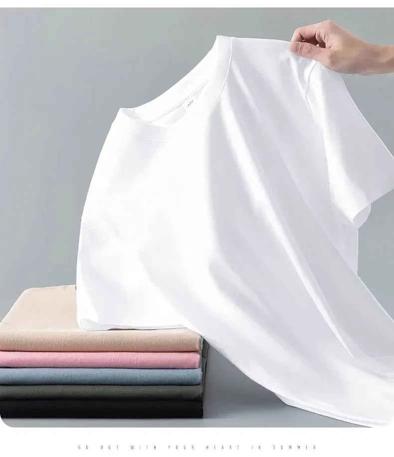 Camiseta Pesada de Algodón 100% - Manga Corta Casual Hombre