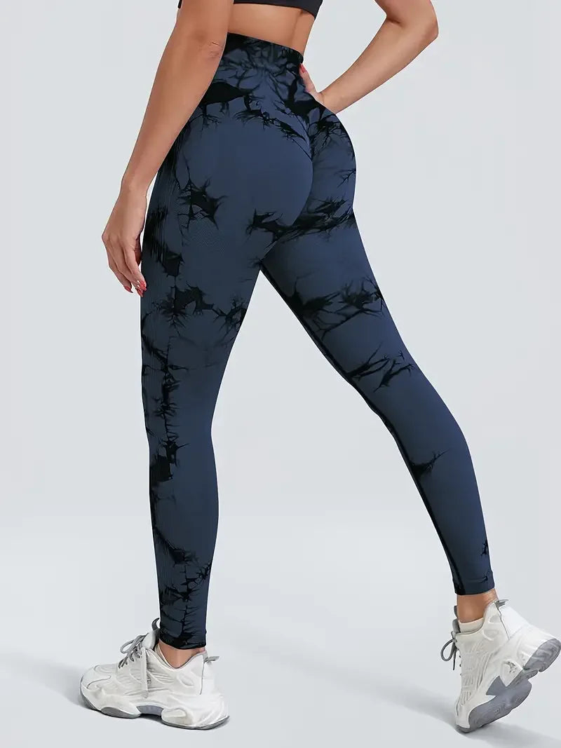 Leggings de Yoga Tie-Dye Sin Costuras - Cintura Alta
