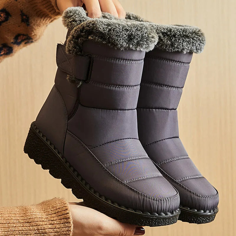 Botas Nieve Mujer Impermeables con Pelo - Botines Invierno Cálidos Antideslizantes