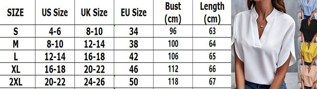 Camisa Verano Cuello V Manga Corta - Blusa Holgada Casual Mujer