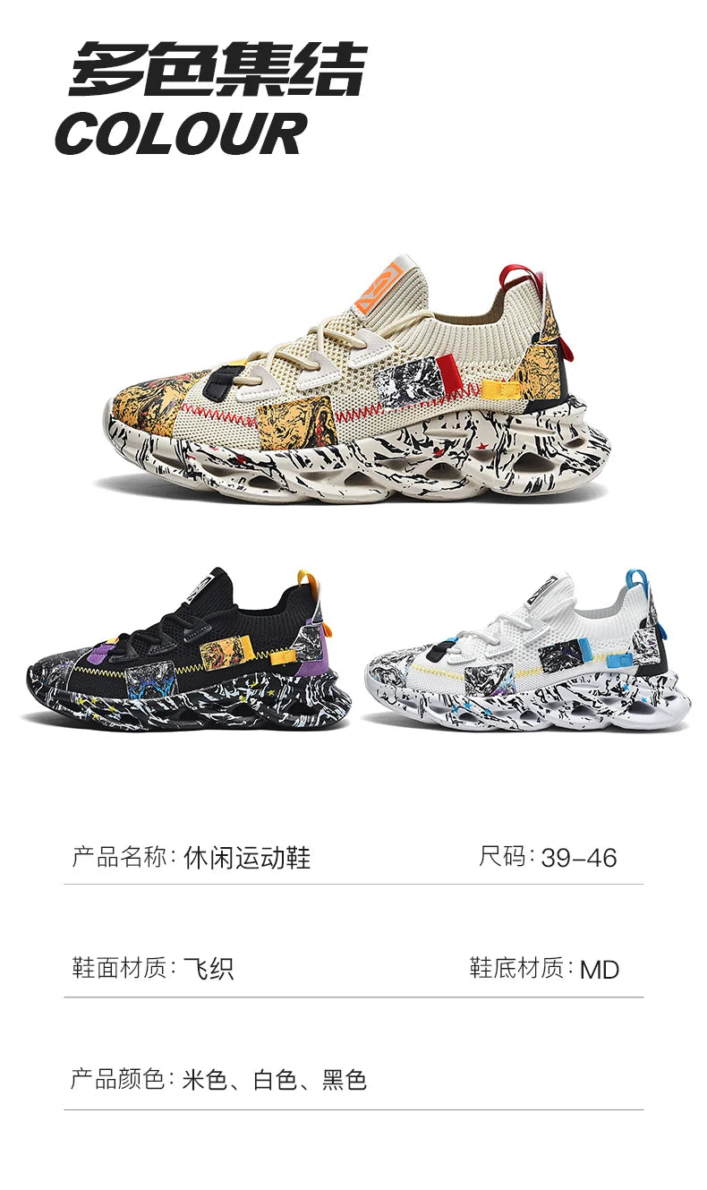 Sneakers Luxury Hombre Flyknit - Zapatillas Casuales Transpirables Multicolor