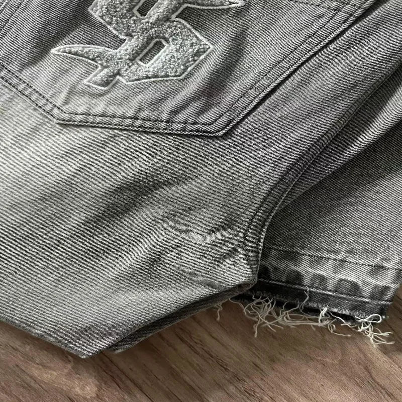 Jeans Y2K Baggy Bordado Dólar - Pierna Ancha Gothic Hip Hop Unisex