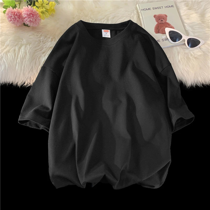 Camiseta Casual de Algodón - Manga Corta Holgada Hombre