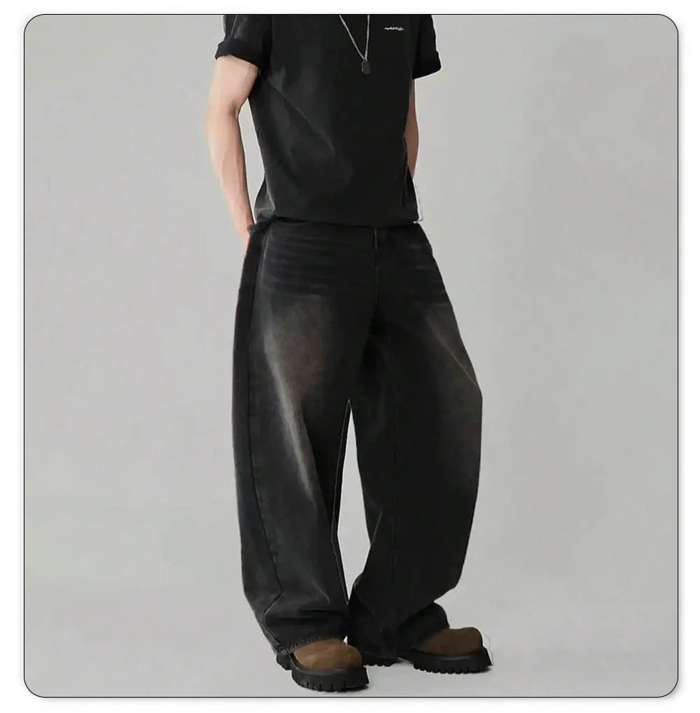 Jeans Baggy Coreano 4 Estaciones - Pierna Ancha High Street Hombre