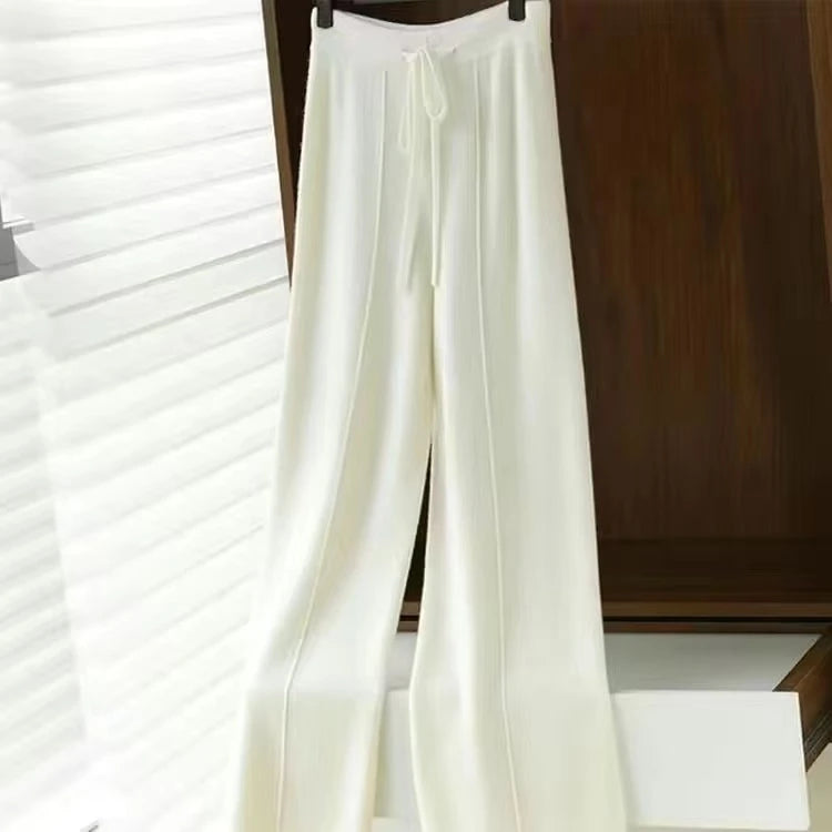 Pantalones de Lana Merino Pierna Ancha - Estilo Coreano