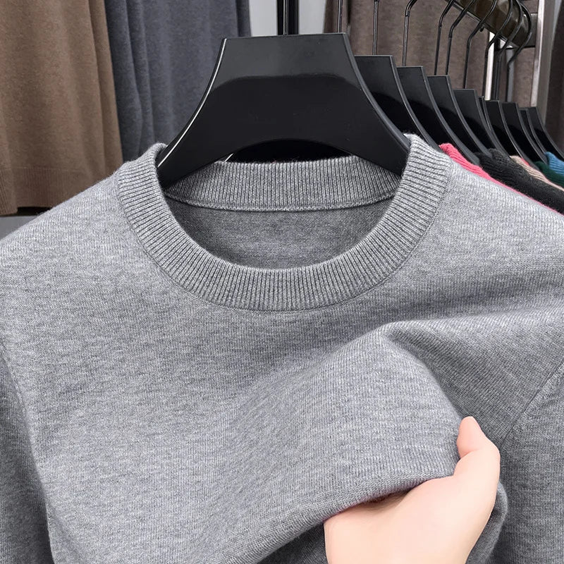 Suéter Casual con Patrón Diamante - Cuello Redondo Tejido Hombre