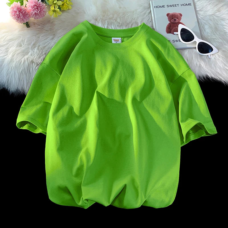 Camiseta Casual de Algodón - Manga Corta Holgada Hombre