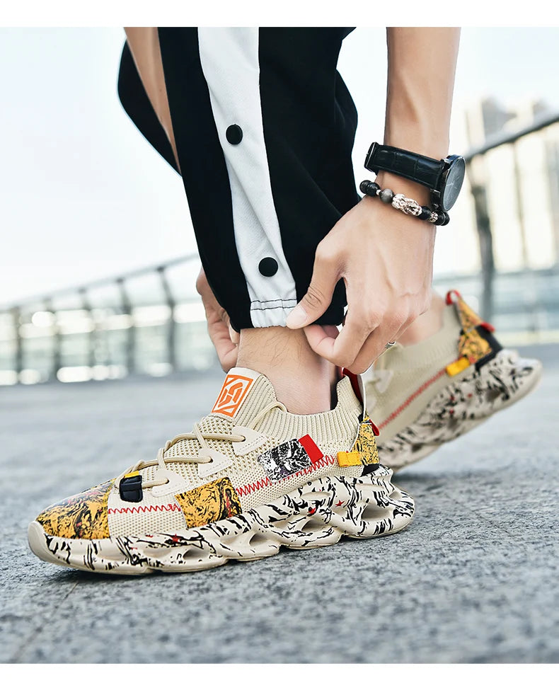 Sneakers Luxury Hombre Flyknit - Zapatillas Casuales Transpirables Multicolor