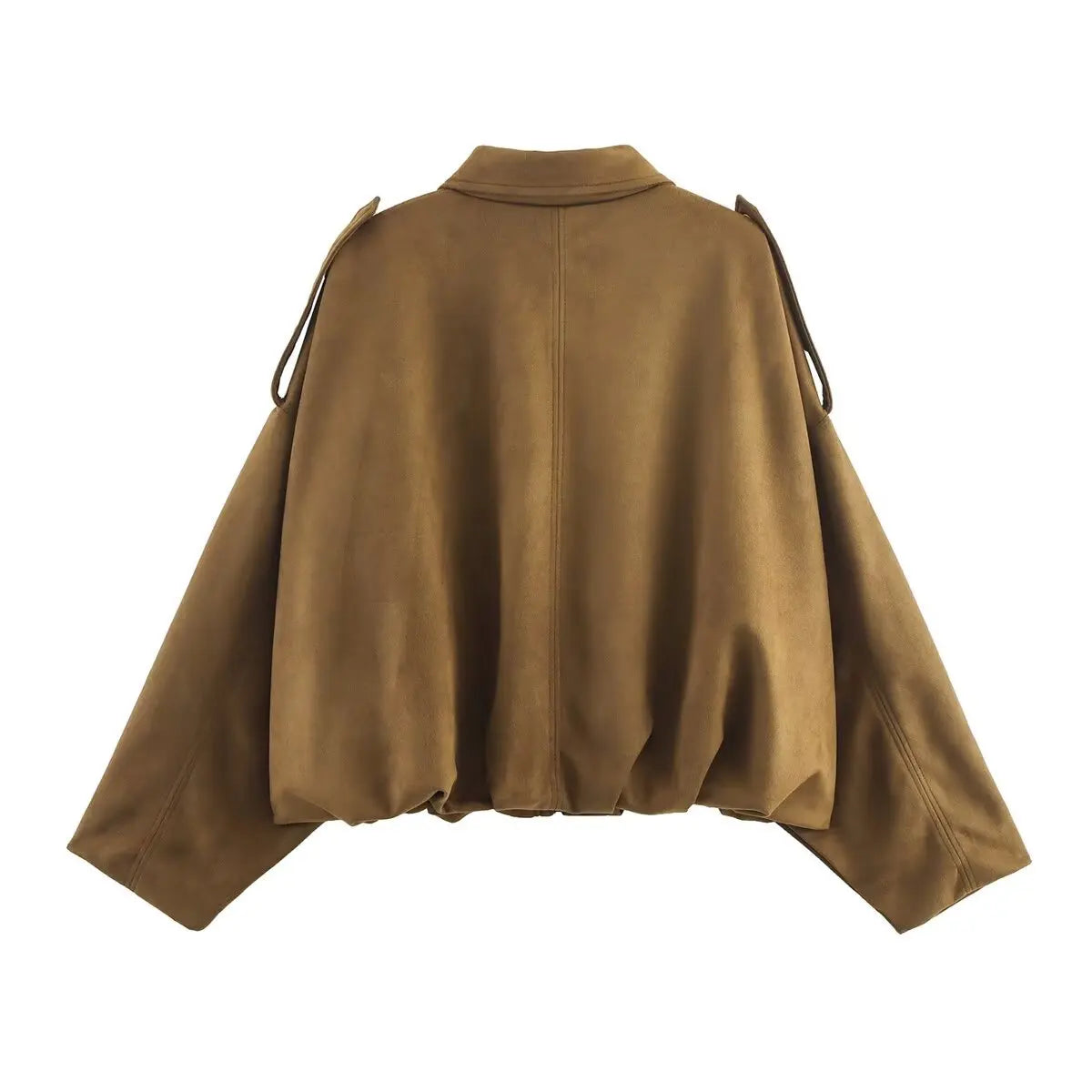 Chaqueta Suede Retro con Cremallera - Estilo Street Fashion Mujer
