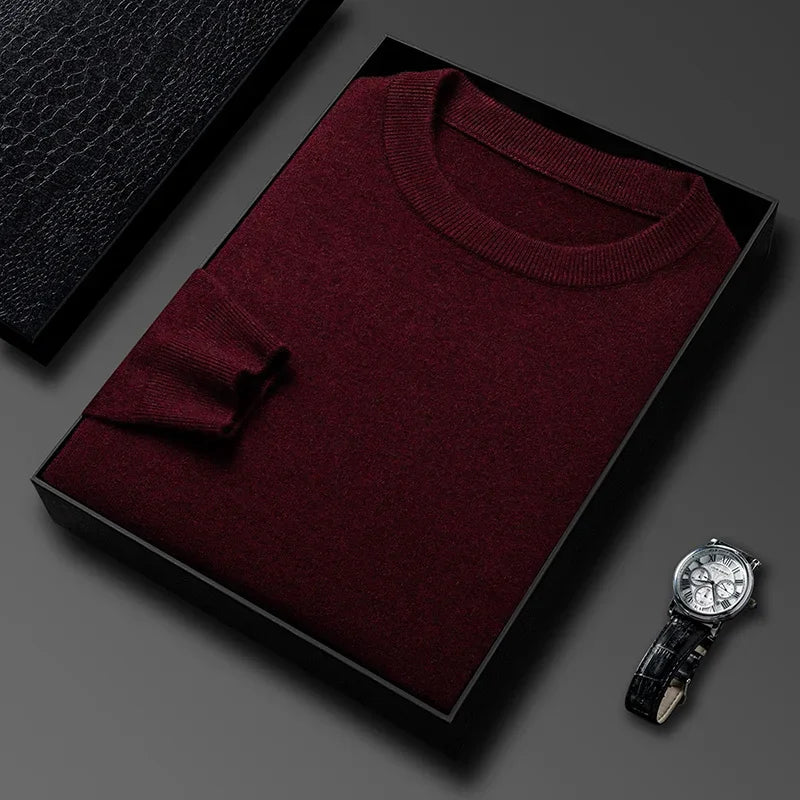 Suéter Casual con Patrón Diamante - Cuello Redondo Tejido Hombre