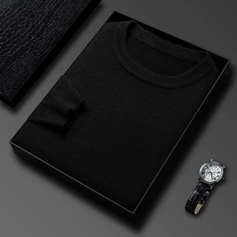Suéter Casual con Patrón Diamante - Cuello Redondo Tejido Hombre
