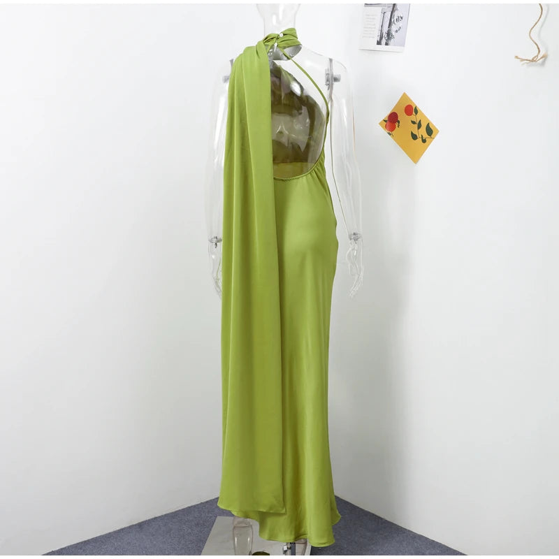 Vestido Halter Elegante con Lazo - Espalda Descubierta