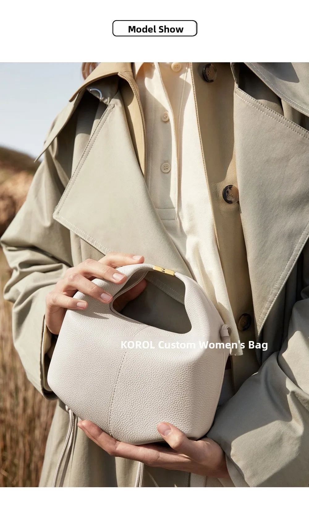 Bolso de Mano Francés Niche 2025 - Cuero con Hebilla Estilo Minimalista