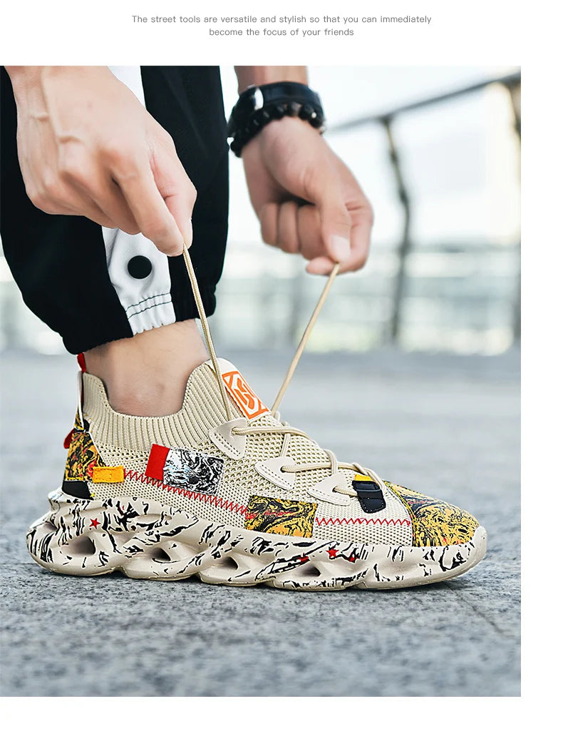 Sneakers Luxury Hombre Flyknit - Zapatillas Casuales Transpirables Multicolor