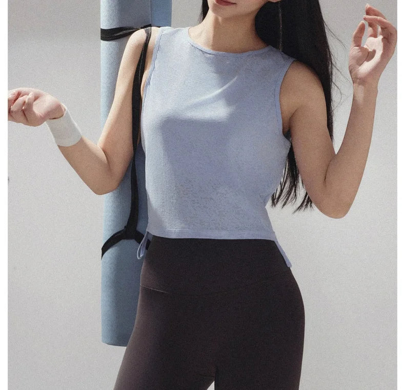 Top Yoga Sin Mangas Racerback - Fitness Gym Playa Mujer