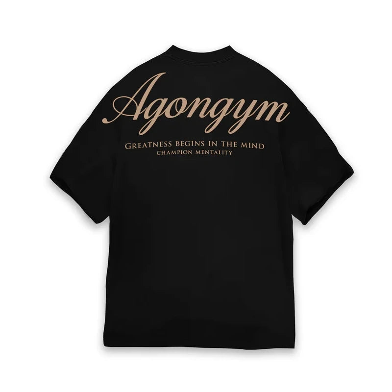 Camiseta Deportiva Oversized - Gym Fitness Manga Corta Hombre
