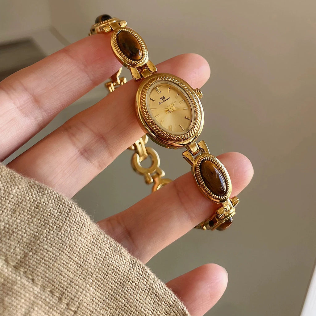 Reloj de Lujo con Jade Verde - Pulsera Joyería Cuarzo Elegante Mujer