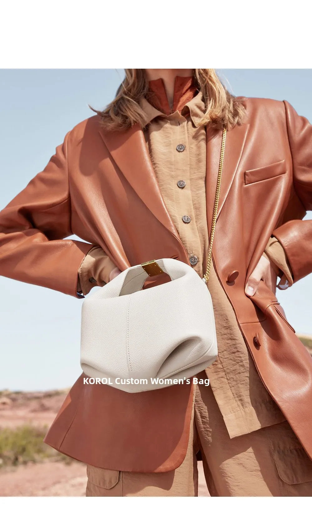 Bolso de Mano Francés Niche 2025 - Cuero con Hebilla Estilo Minimalista