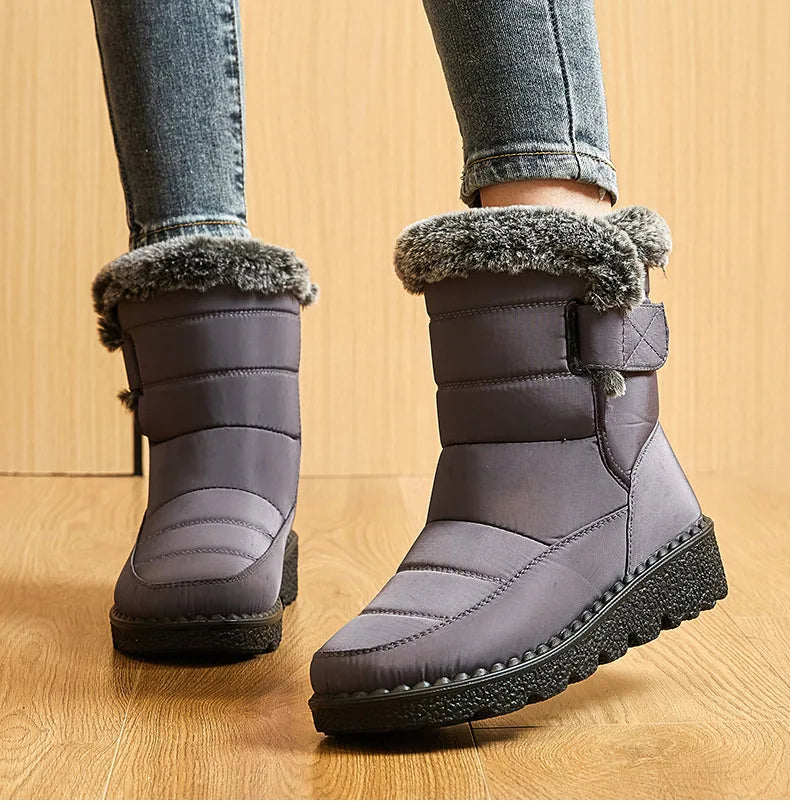 Botas Nieve Mujer Impermeables con Pelo - Botines Invierno Cálidos Antideslizantes