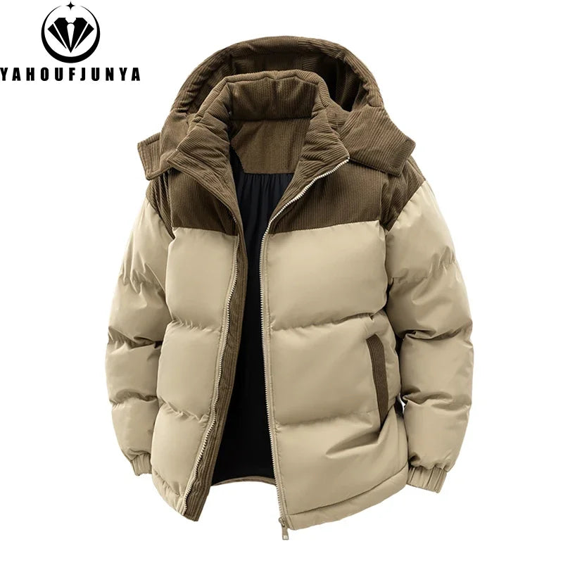 Parka con Capucha Desmontable - Cortavientos Cálida Hombre