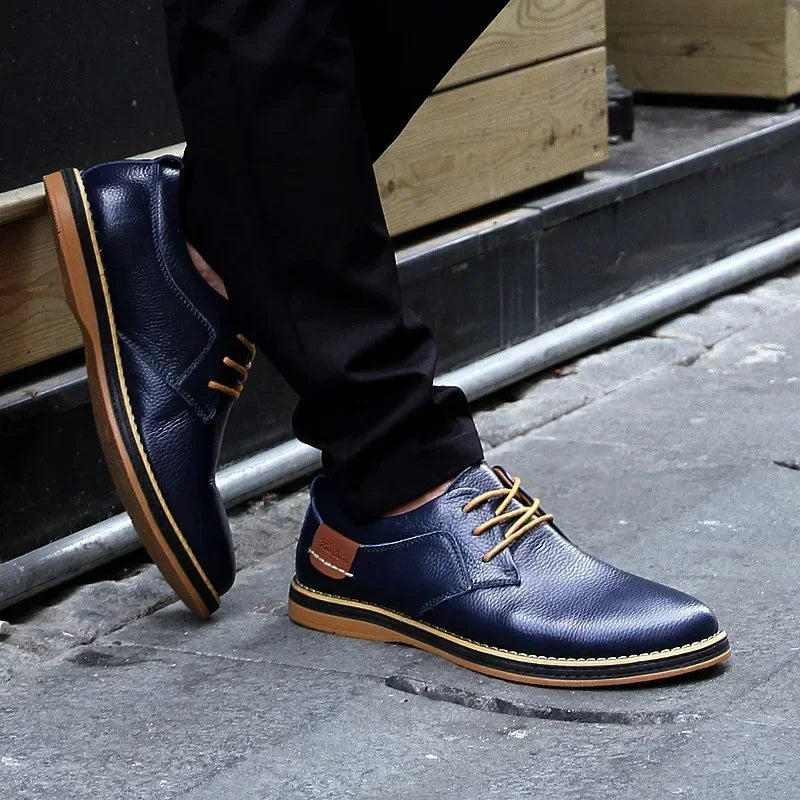 Zapatos Oxford Cuero Genuino Brogue - Estilo Italiano Elegantes Hombre