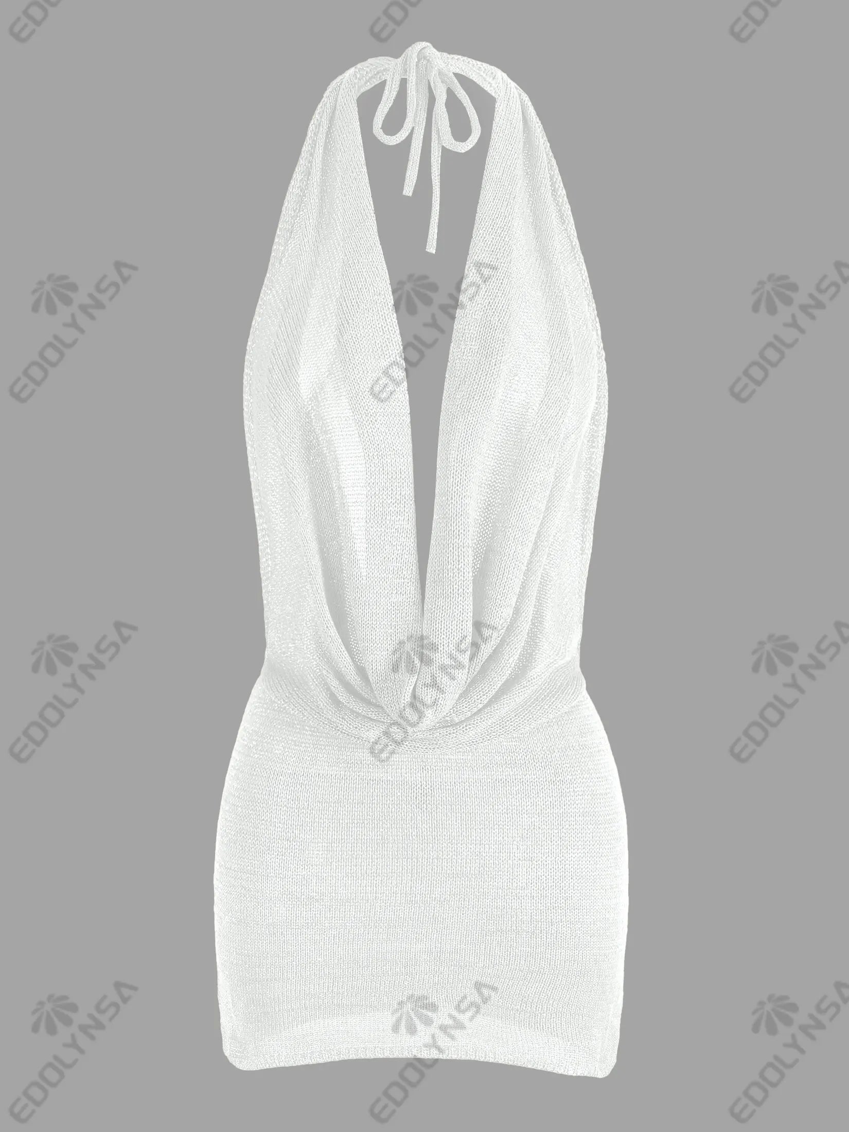 Vestido Mini de Playa con Escote en V - Espalda Descubierta