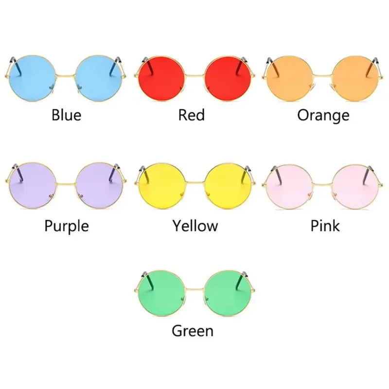 Gafas de Sol Redondas Disco Hippie - Estilo Retro Fiesta Unisex