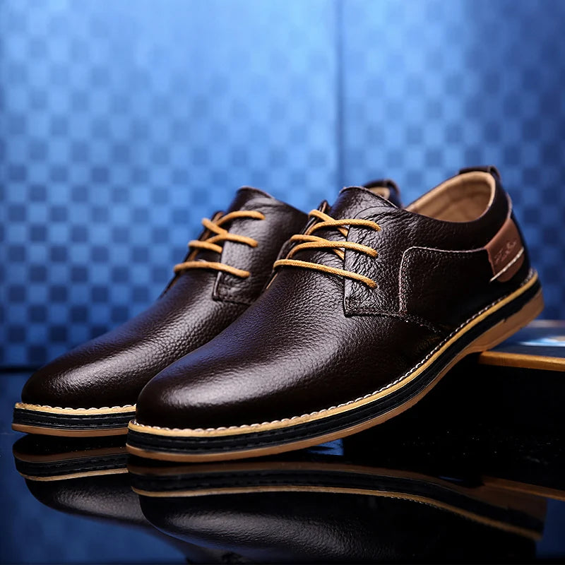 Zapatos Oxford Cuero Genuino Brogue - Estilo Italiano Elegantes Hombre