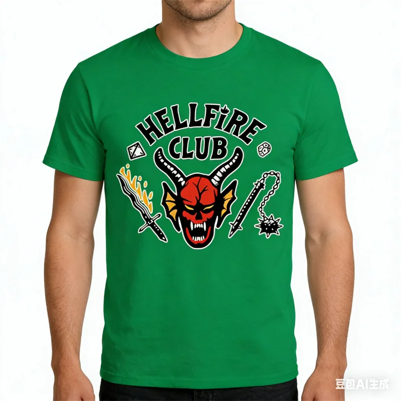 Camiseta 3D Estilo Diablo Salvaje - Estampado Gráfico Manga Corta Casual Unisex