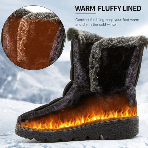 Botas Nieve Mujer Impermeables con Pelo - Botines Invierno Cálidos Antideslizantes